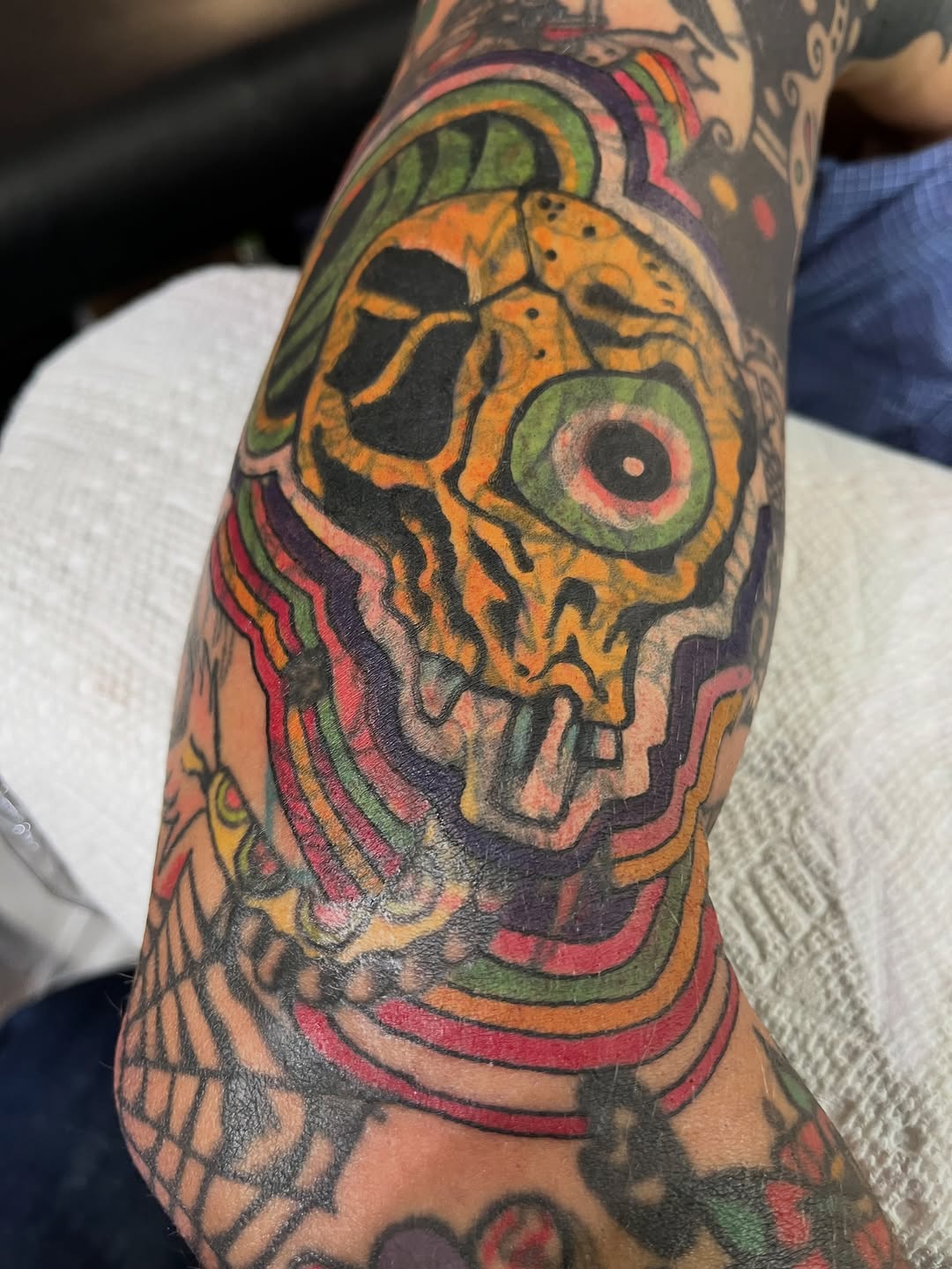 Tattoo by @chrisdkline — new_school, trash_polka