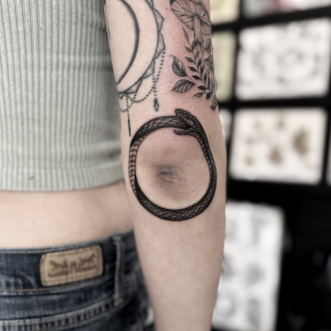 Tattoo by @killjoystabs — black_and_grey, realism
