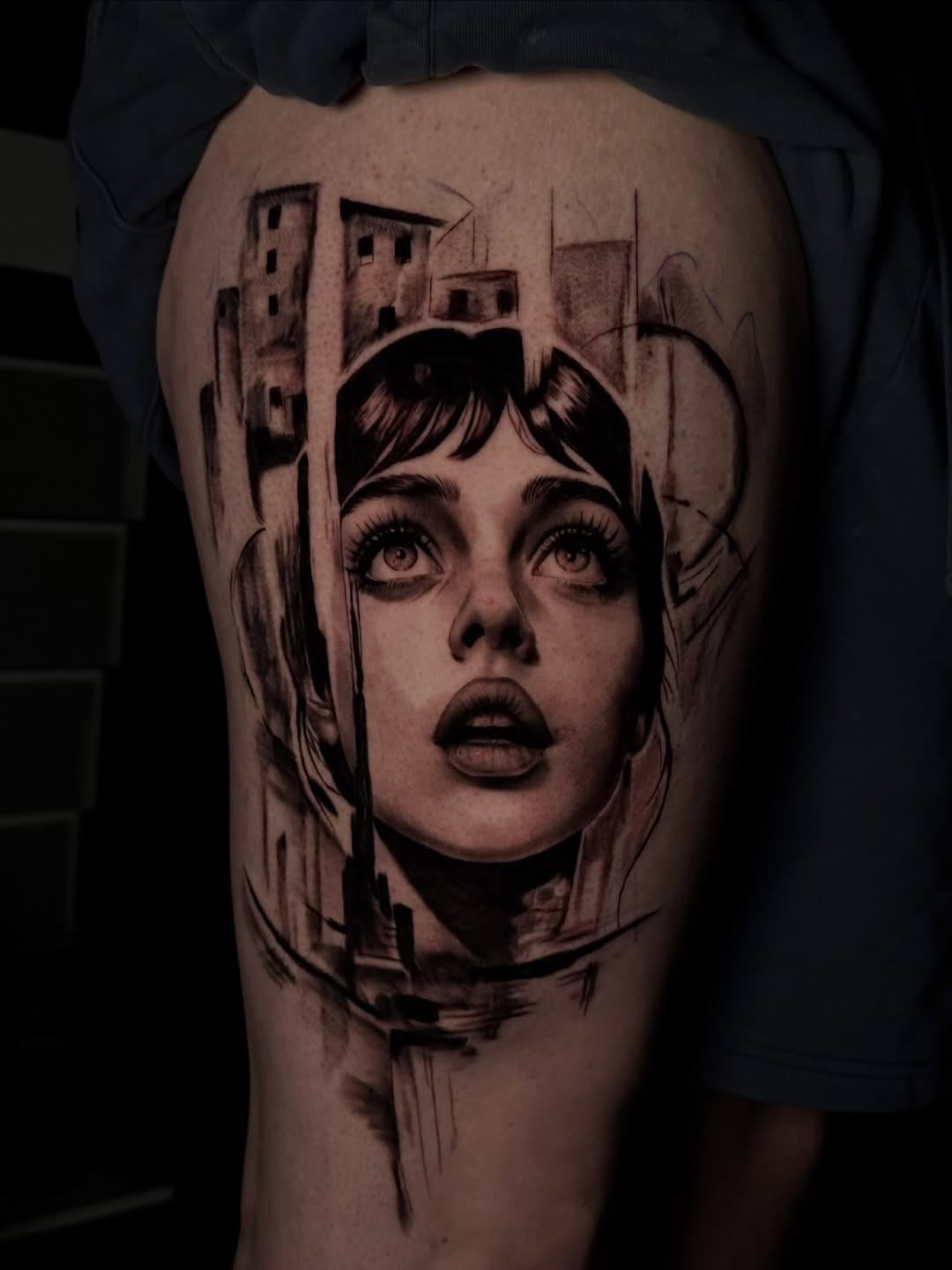 Tattoo by @weaponized_onion โ realism, black_and_grey