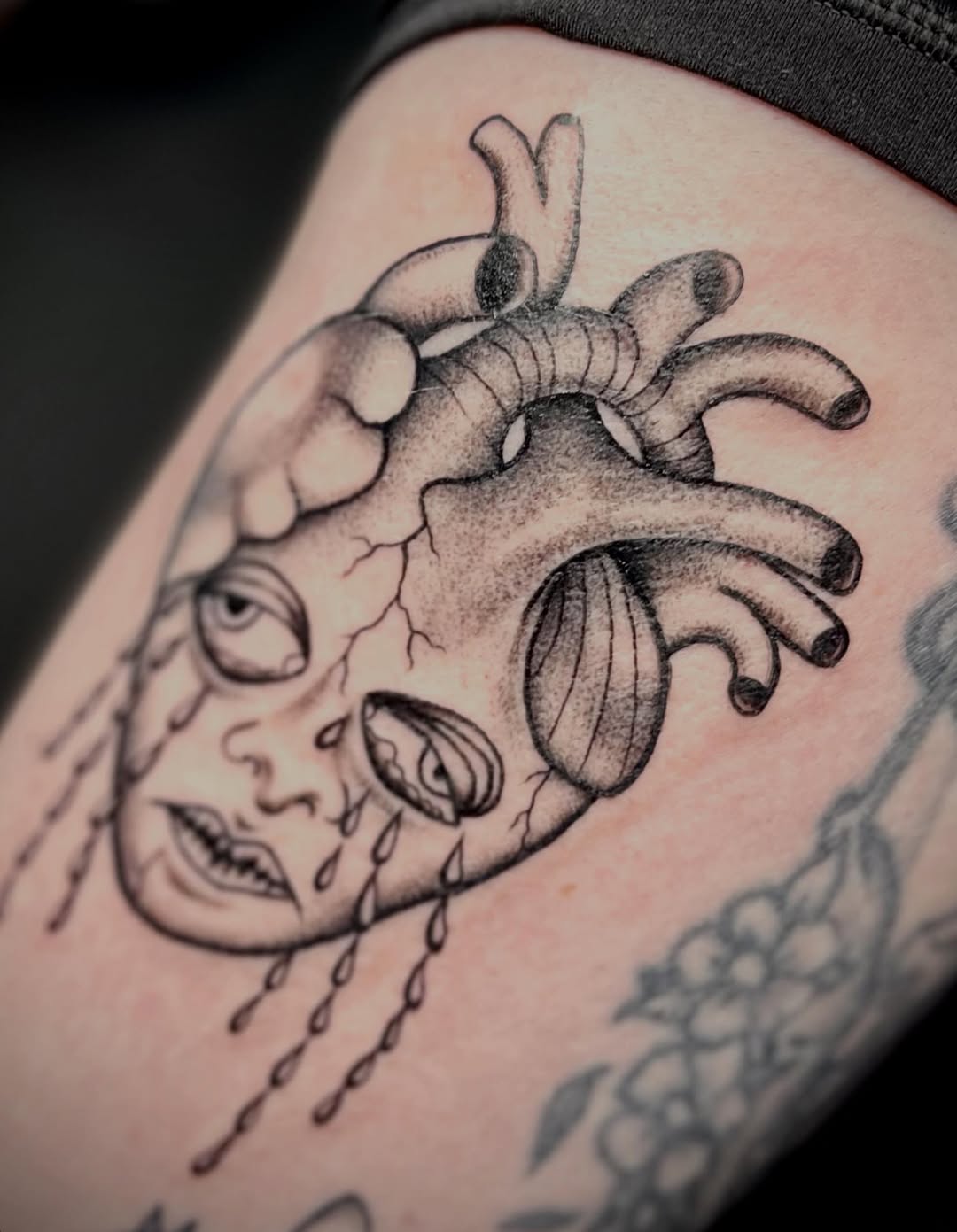 Tattoo by @imaginary_rubbish — black_and_grey, surrealism