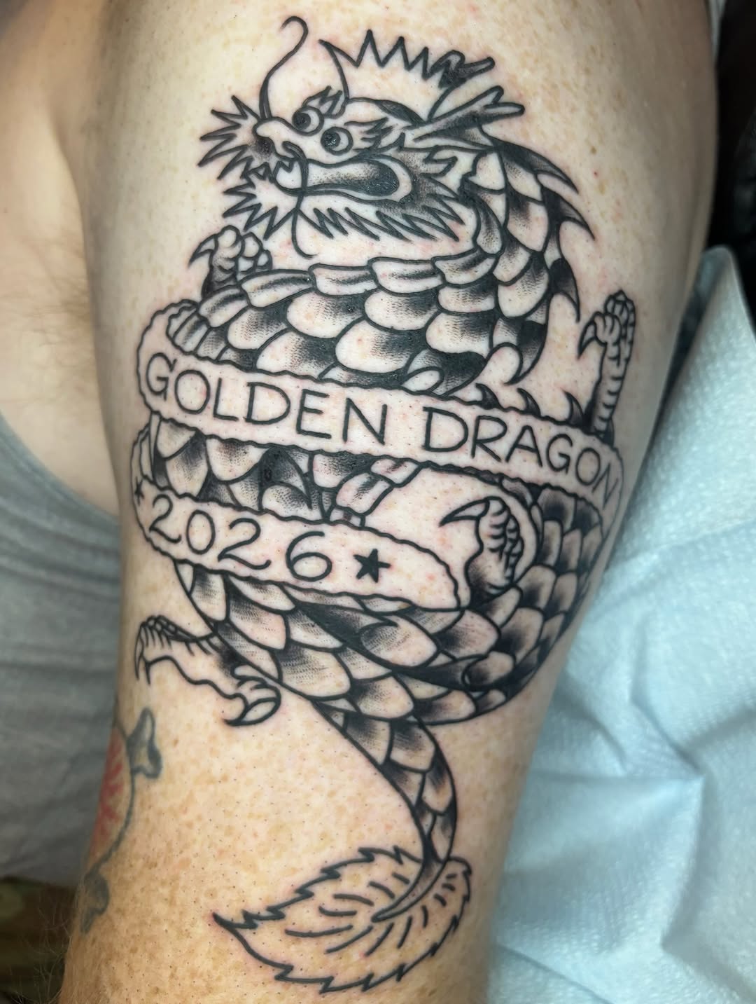 Tattoo by @toriwartooth — japanese_irezumi, lettering_script
