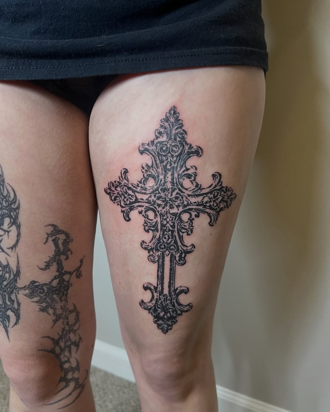 Tattoo by @ineedarocketlauncher — ornamental, black_and_grey