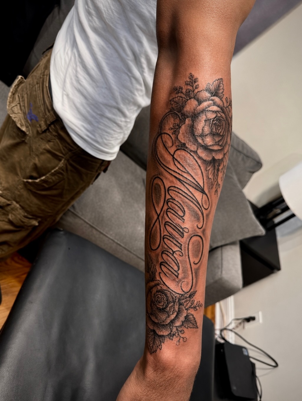 Tattoo by @inkbyjayye β lettering_script, black_and_grey