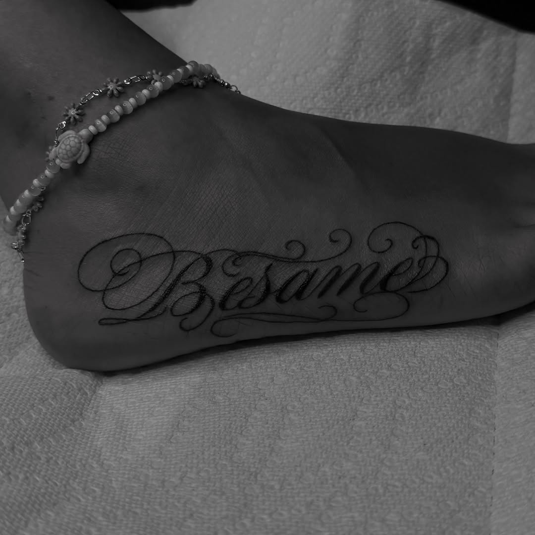 Tattoo by @ashleyworldpeace — lettering_script