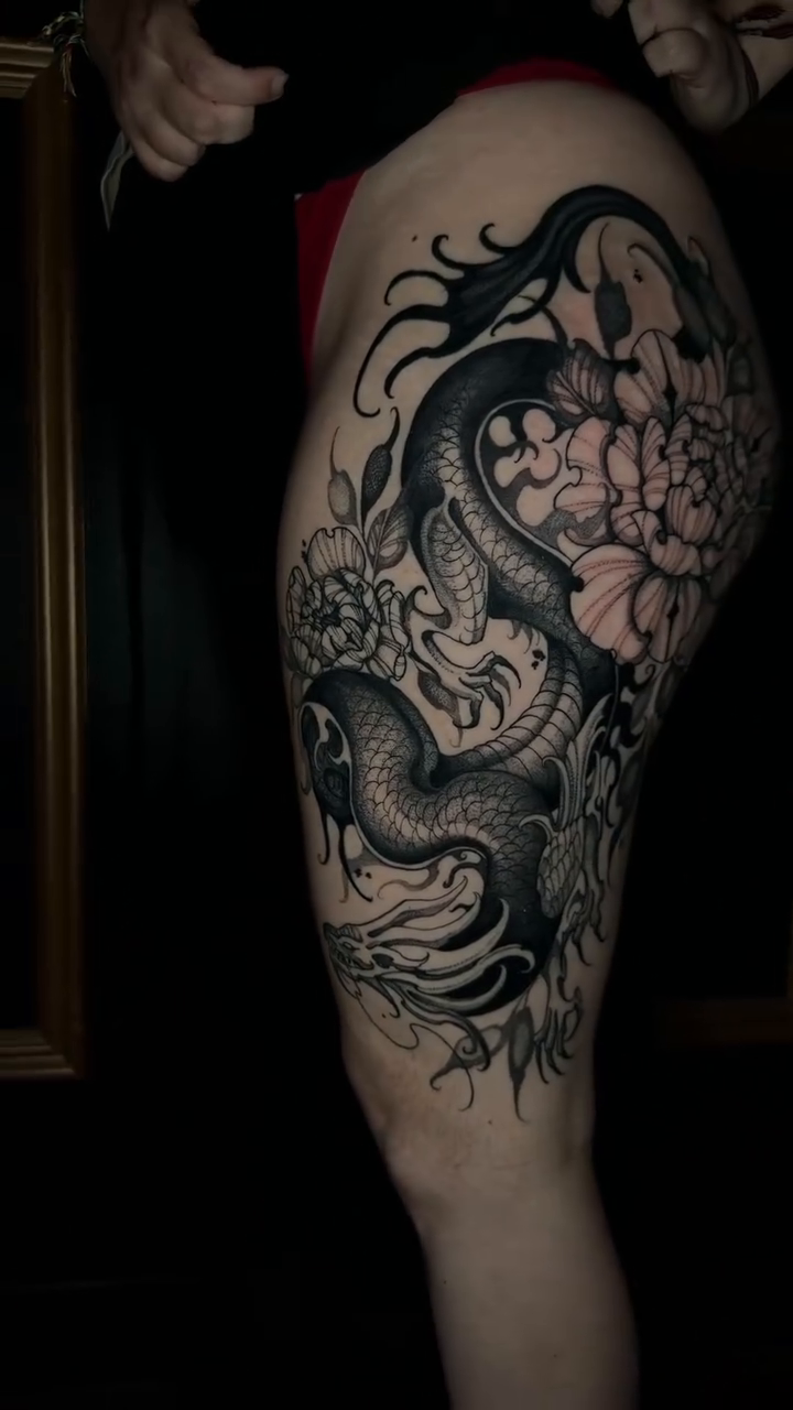 Tattoo by @caralucia_tattoos — japanese_irezumi, black_and_grey