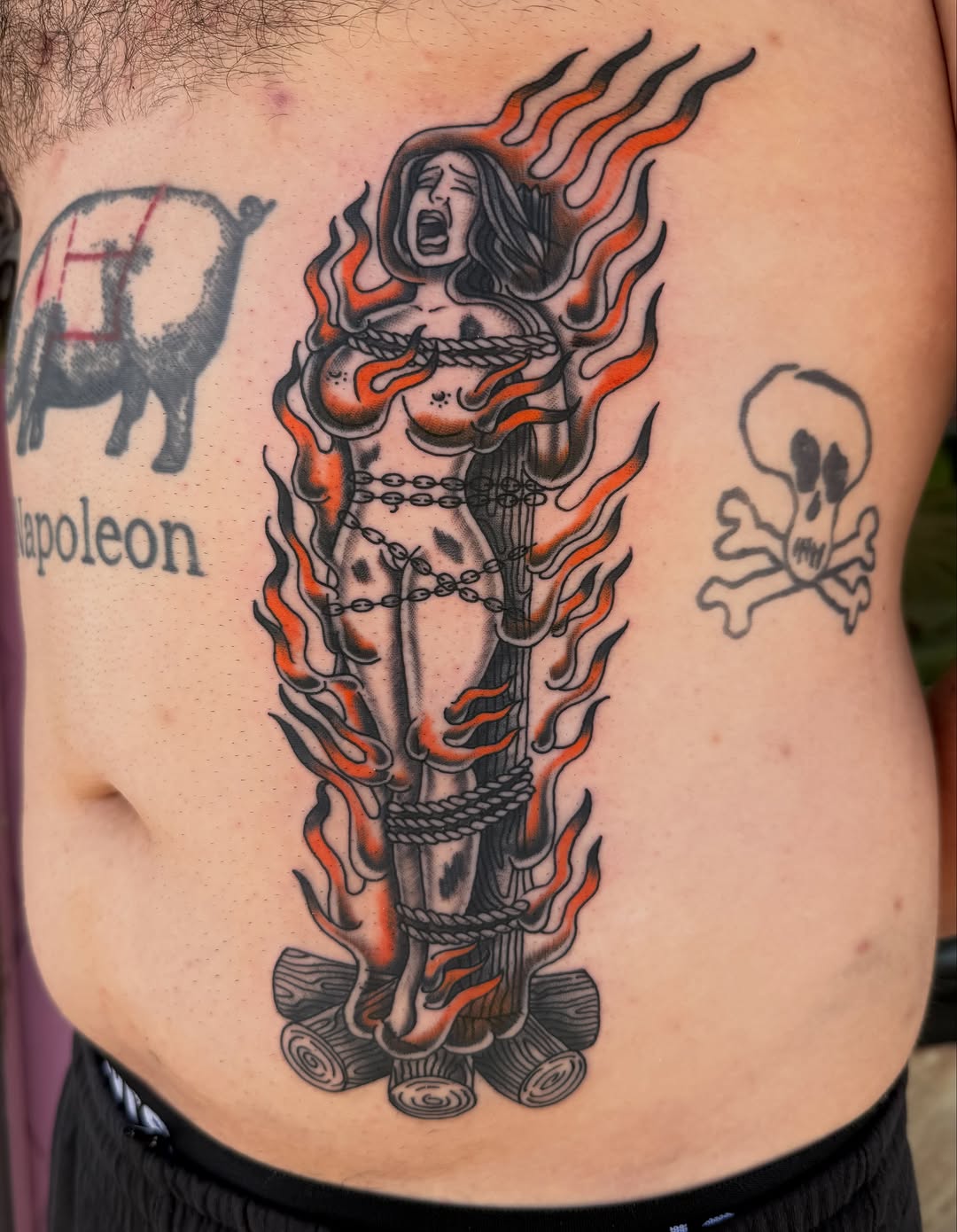 Tattoo by @allie.g.tattoo — american_traditional, trash_polka