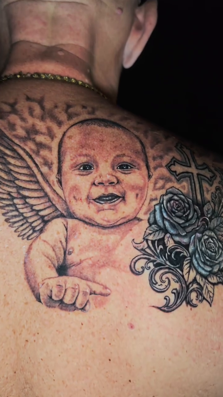 Tattoo by @carlosarttattoo.26 — realism, black_and_grey