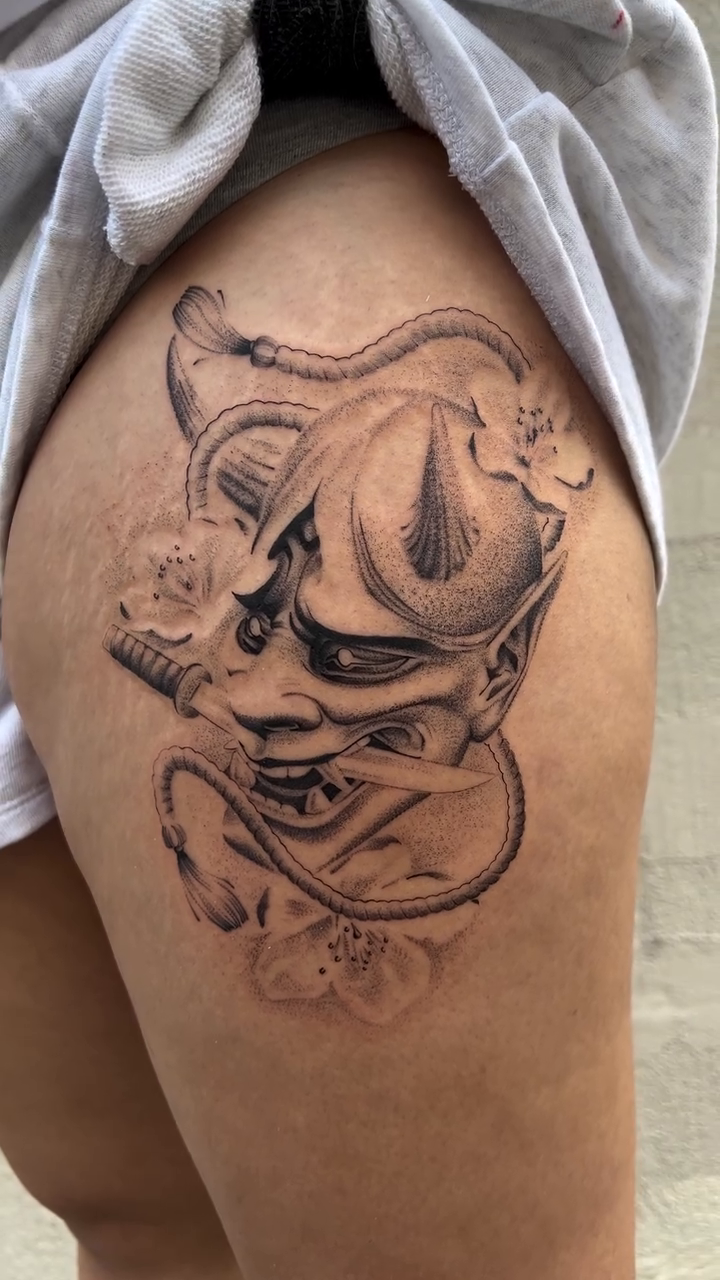 Tattoo by @smokesart — japanese_irezumi, black_and_grey