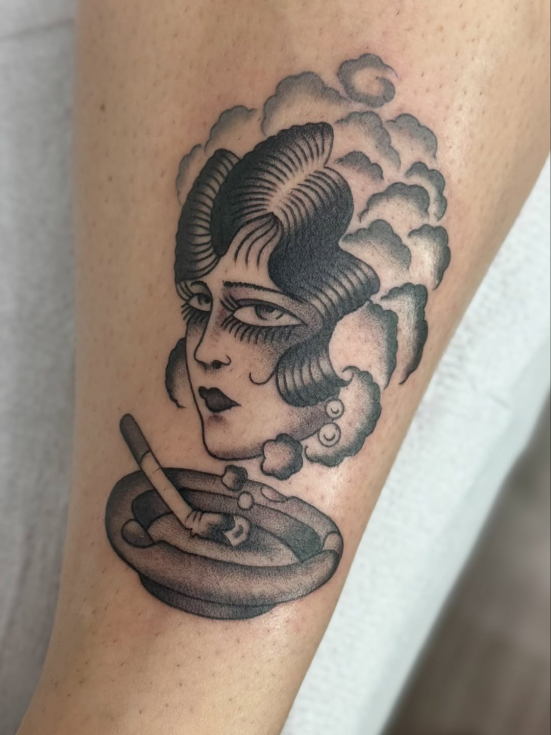 Tattoo by @tina_b_draws — american_traditional, black_and_grey