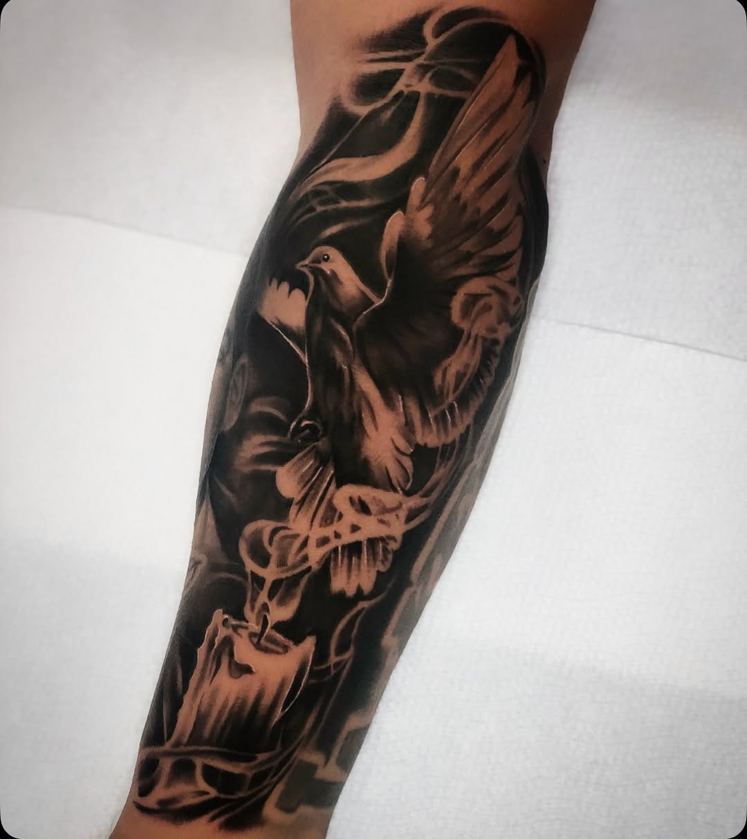 Tattoo by @bigrichtattoos — realism, black_and_grey