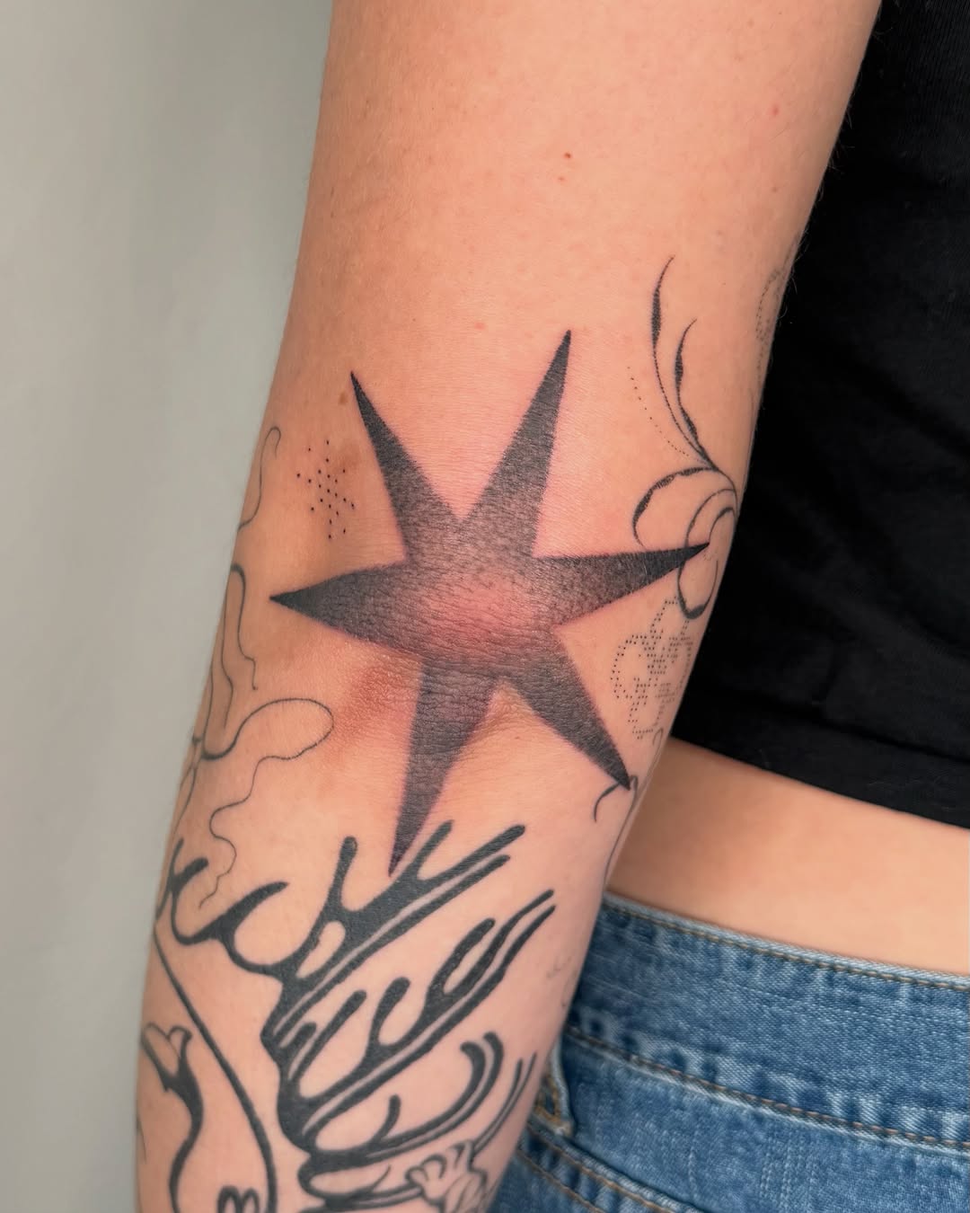 Tattoo by @sensitive.chaos.tattoo — blackwork, dotwork