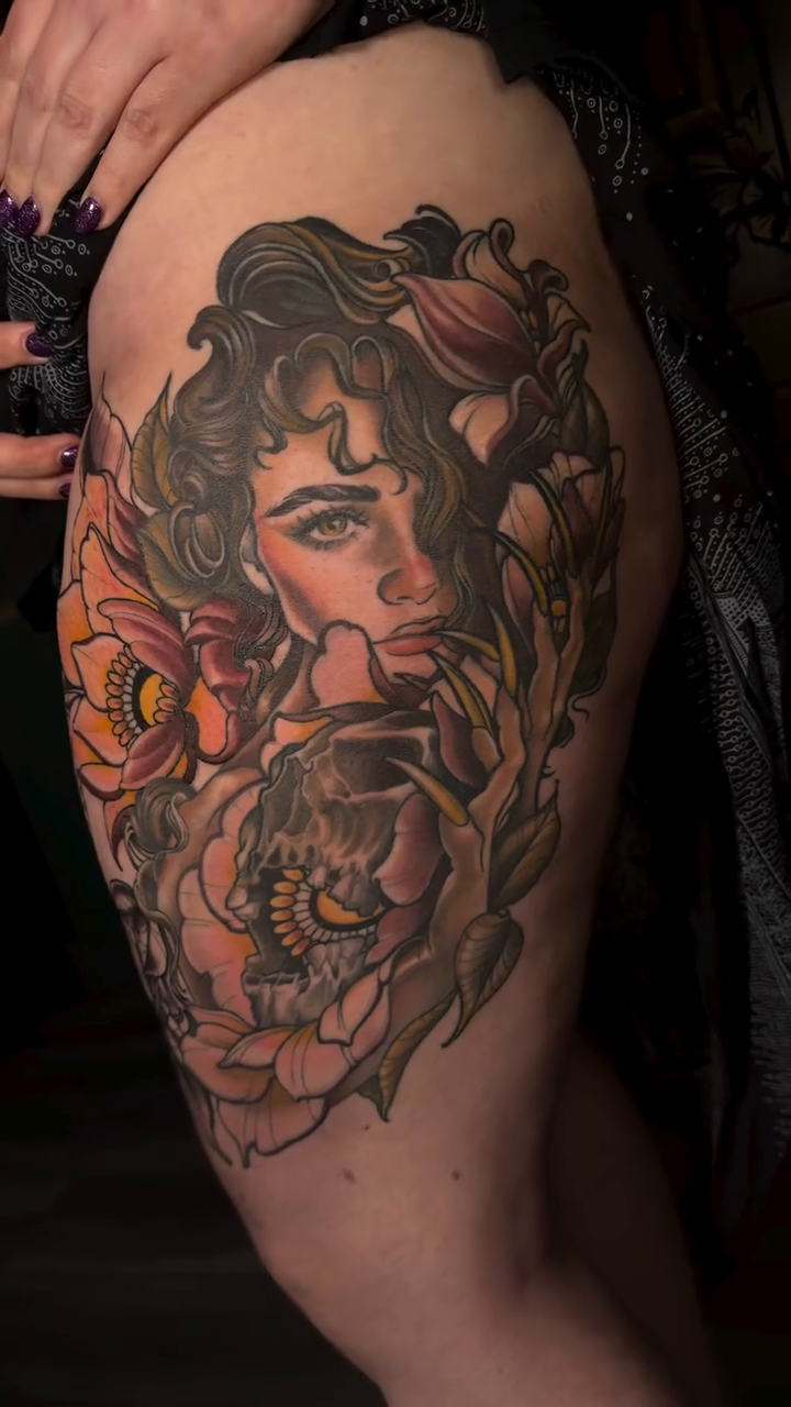 Tattoo by @qrayon.slc — neo_traditional, realism