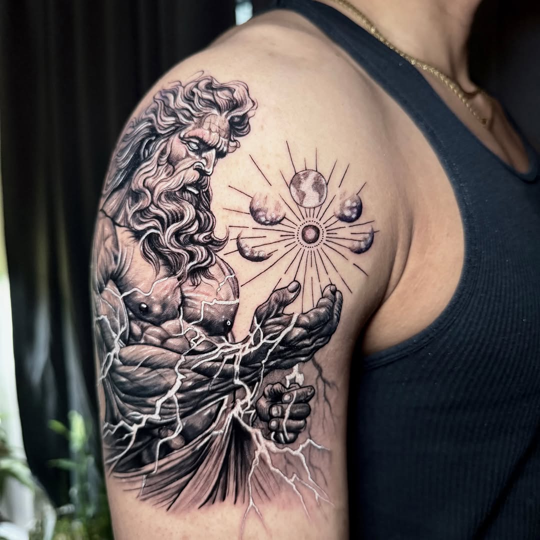Tattoo by @lucastattoo.ca โ realism, black_and_grey