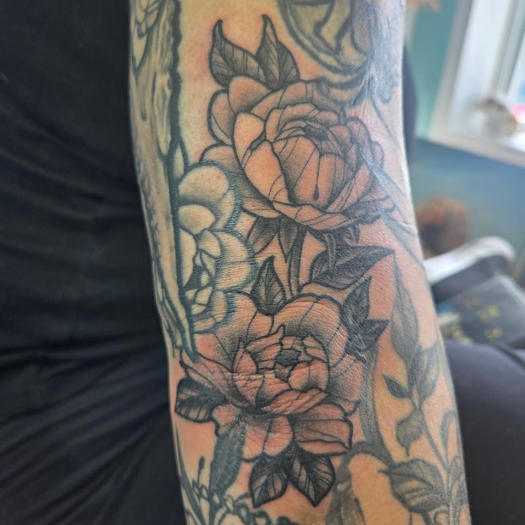 Tattoo by @beardsley_tattoos — black_and_grey, fine_line