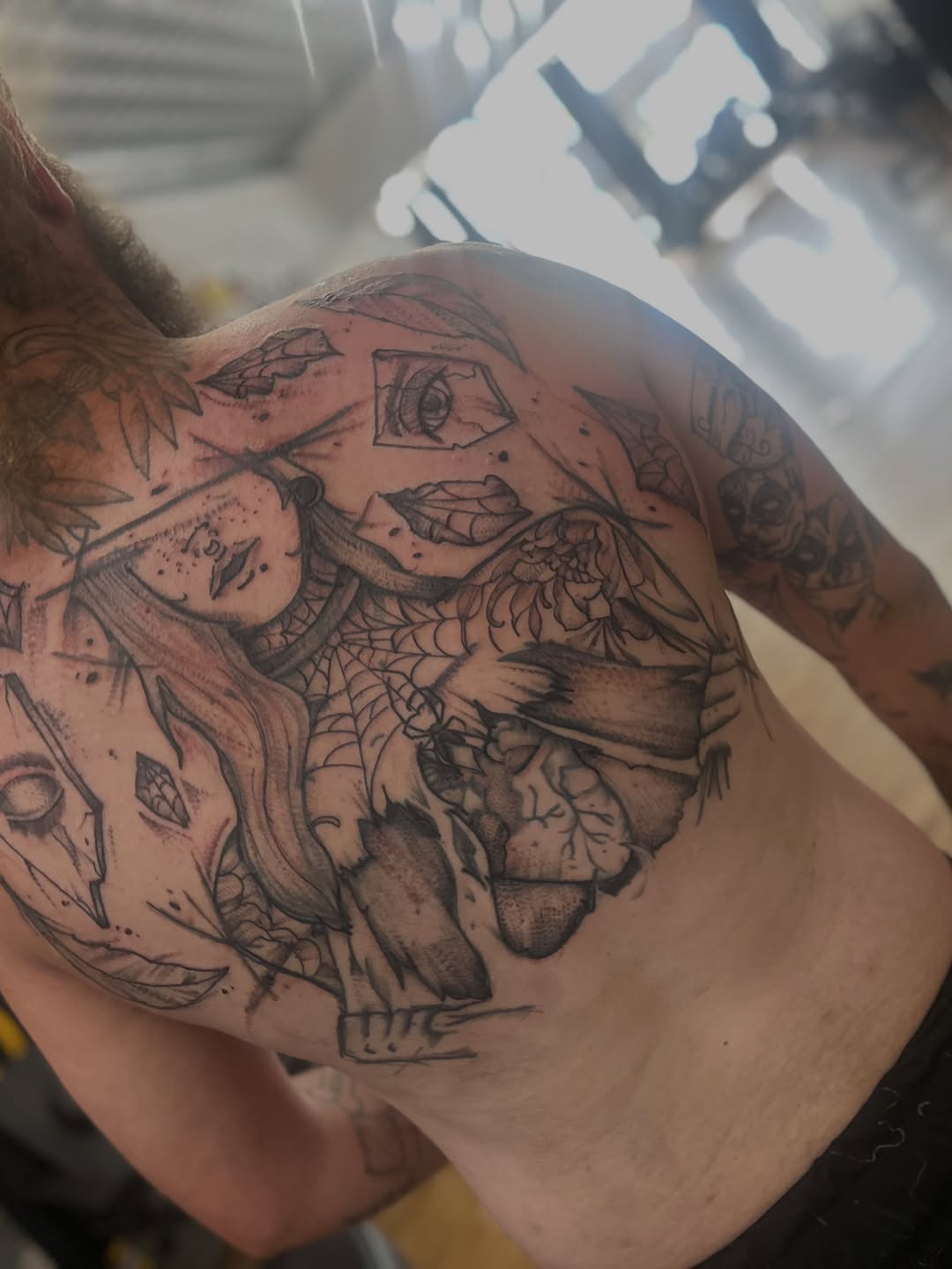 Tattoo by @highly_carver — black_and_grey, dark_realism
