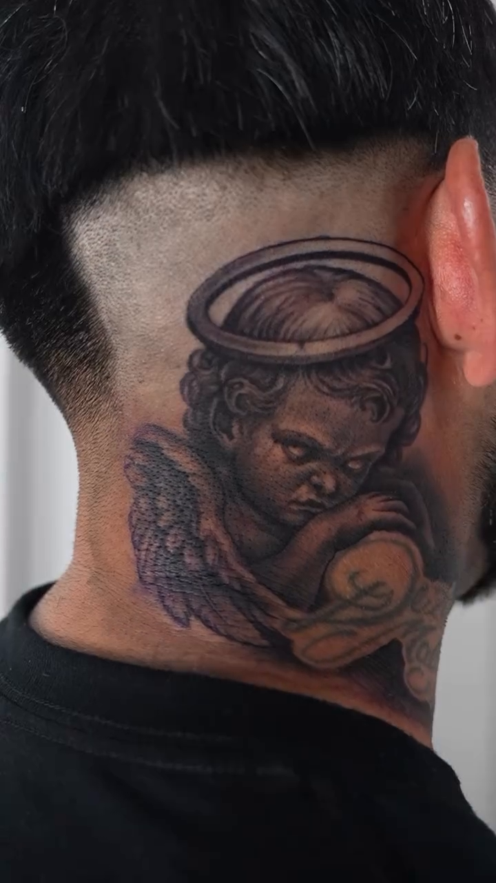 Tattoo by @bornrebel_tattoos โ realism, black_and_grey
