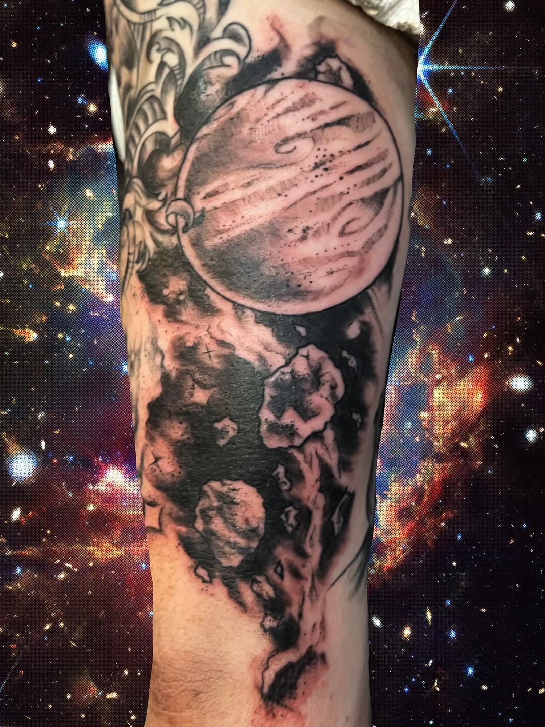 Tattoo by @bloodnfate — black_and_grey, realism