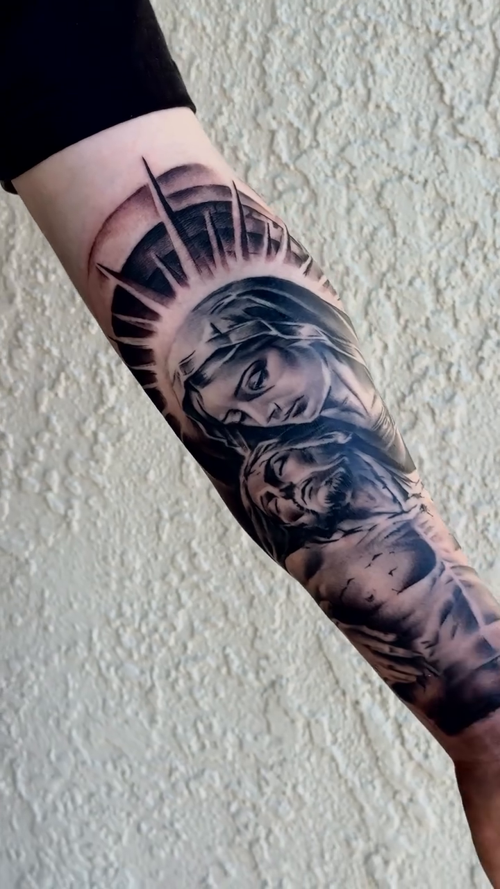 Tattoo by @alinas_tattoos — realism, black_and_grey