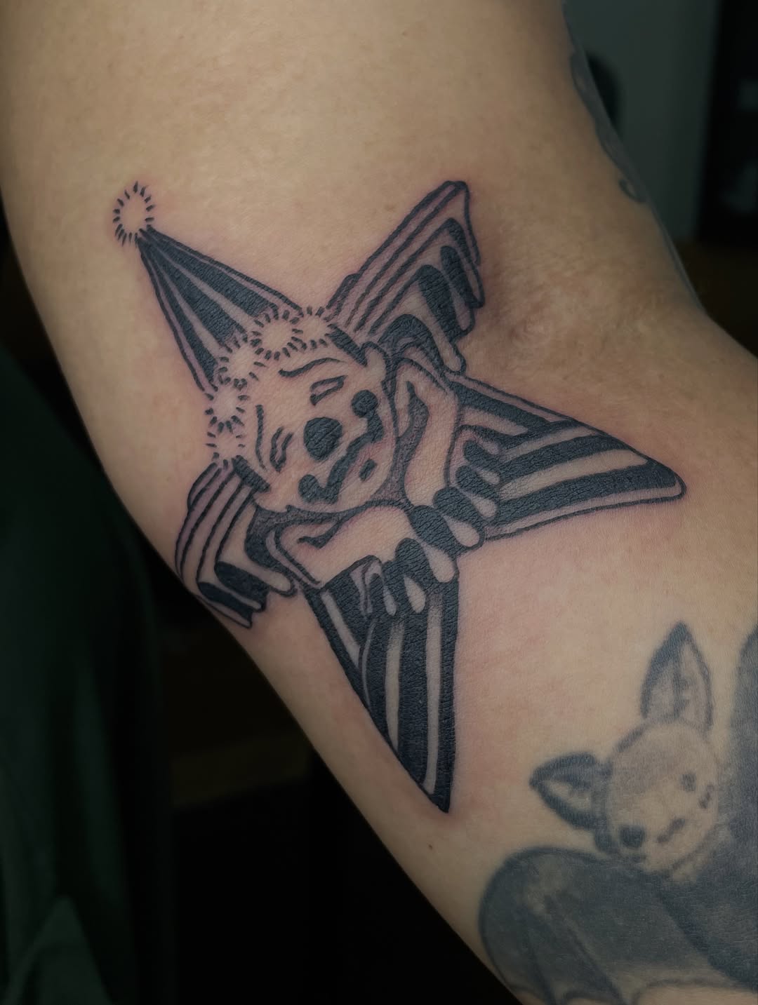 Tattoo by @james.needle — blackwork, trash_polka
