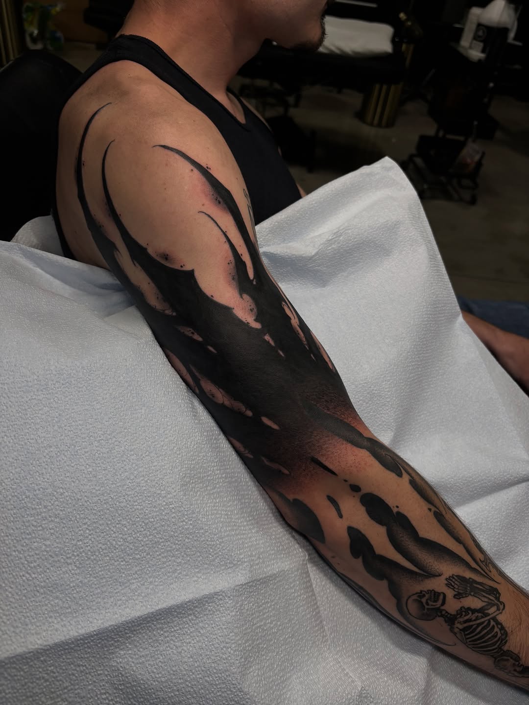 Tattoo by @sofiarosetattoos — blackwork, black_and_grey