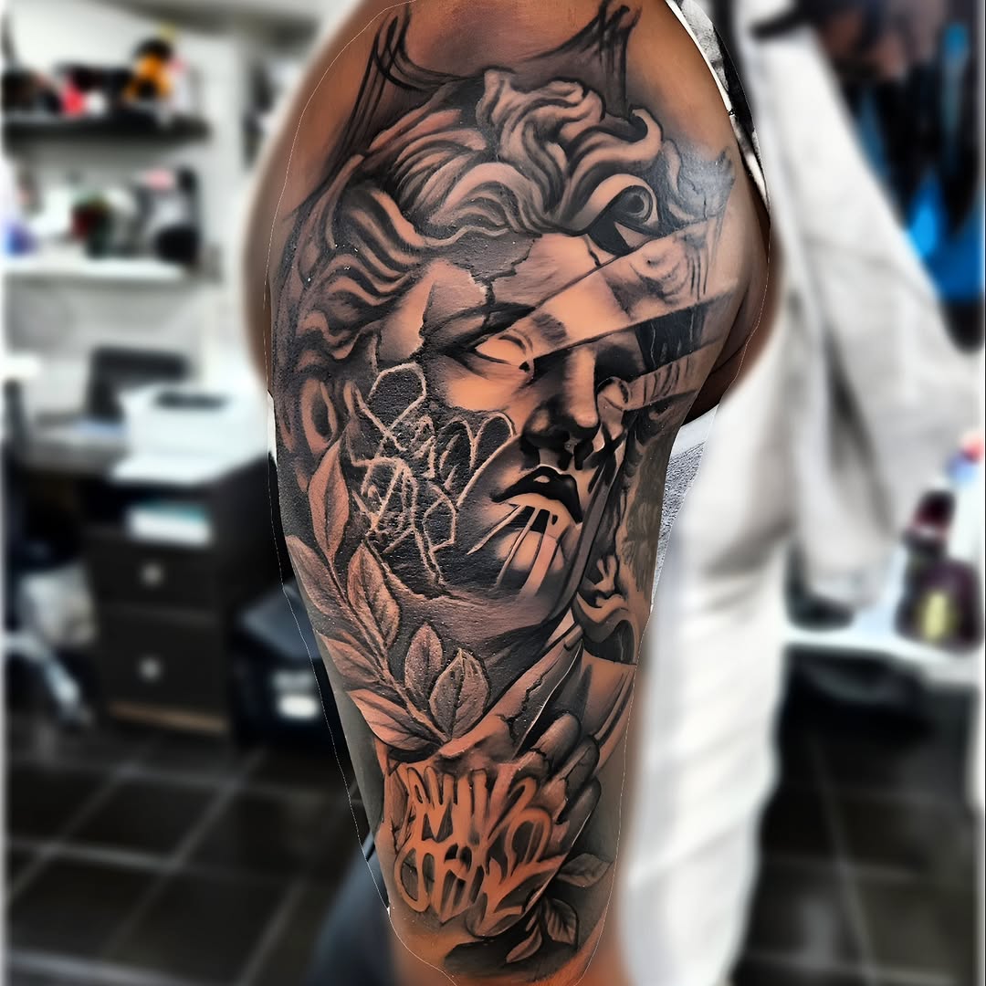 Tattoo by @eljosetattoo — black_and_grey, realism
