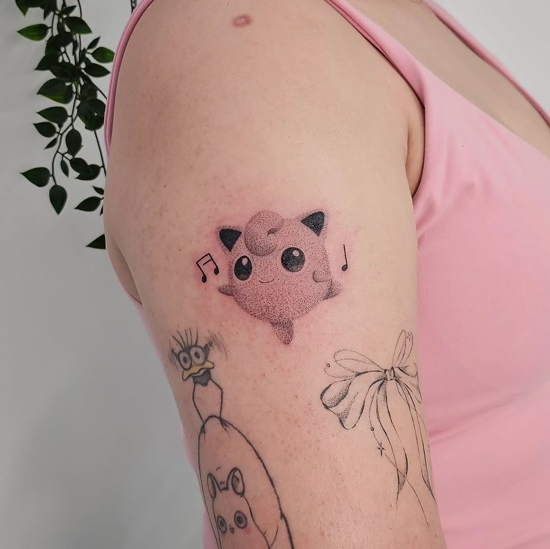 Tattoo by @potat_too_ — anime, dotwork