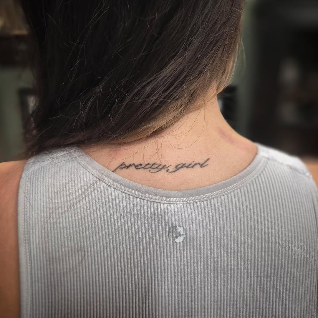 Tattoo by @teresarosetattoos — lettering_script, fine_line