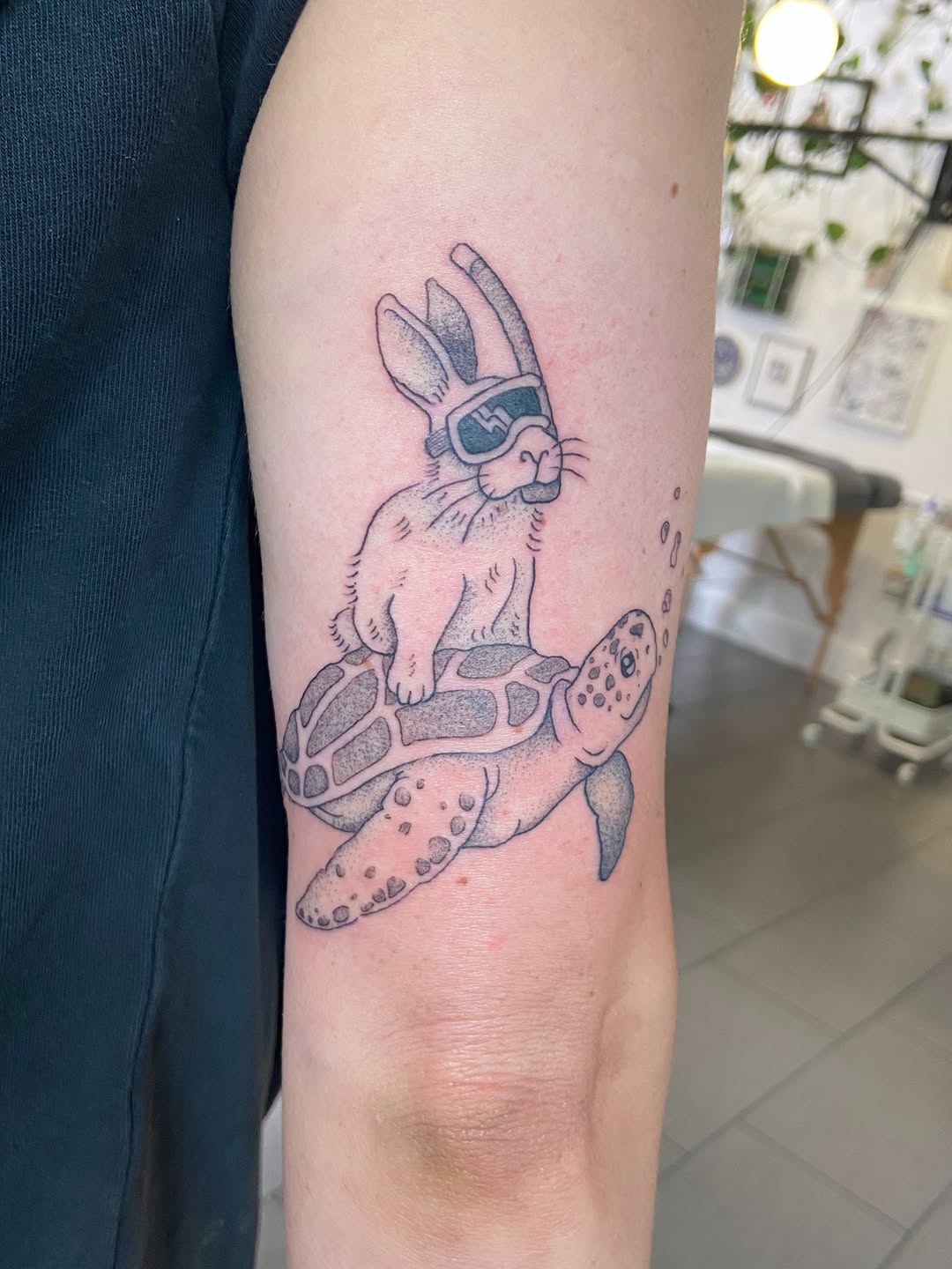 Tattoo by @kruegergrams — illustrative, dotwork