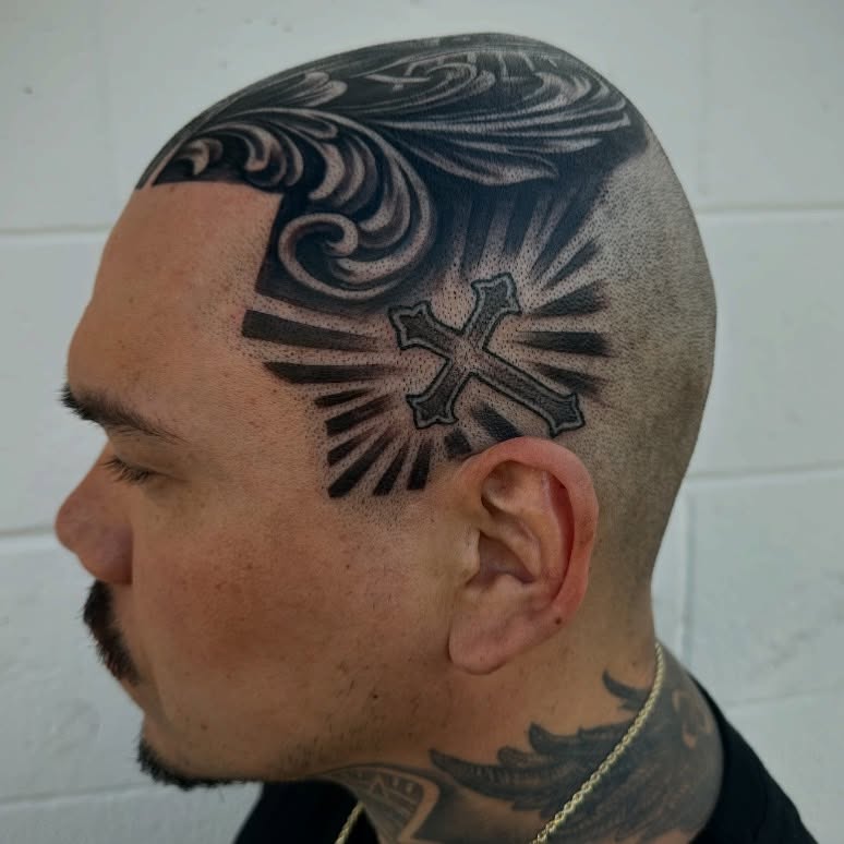 Tattoo by @affiliated.ink — chicano, black_and_grey