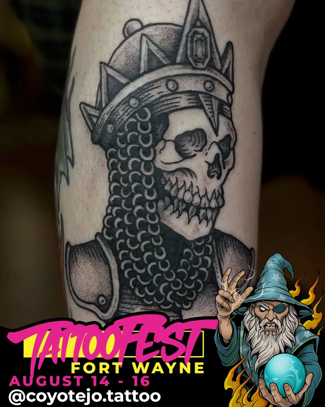 Tattoo by @coyotejo.tattoo — black_and_grey, dark_realism