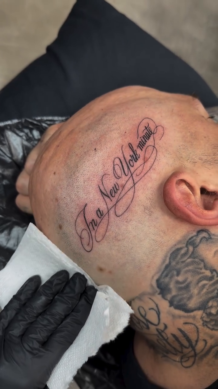 Tattoo by @lina_valentina — lettering_script, fine_line