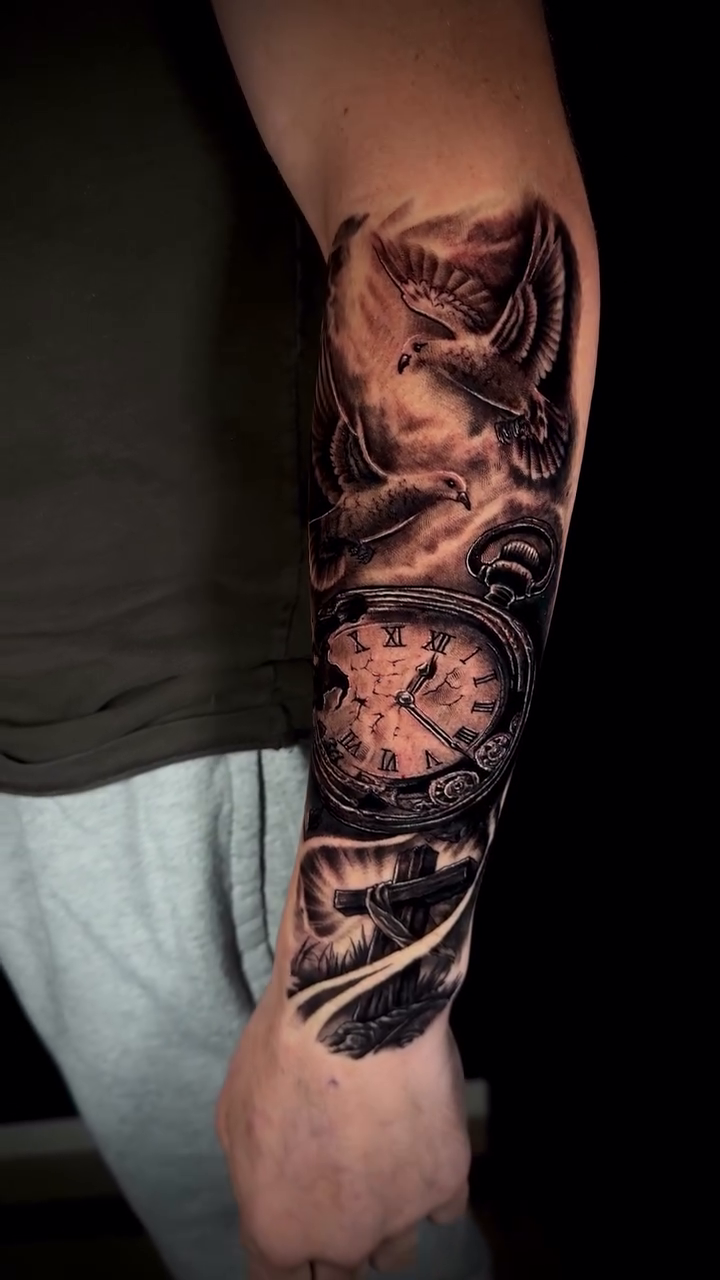 Tattoo by @romanstarkey_ — realism, black_and_grey