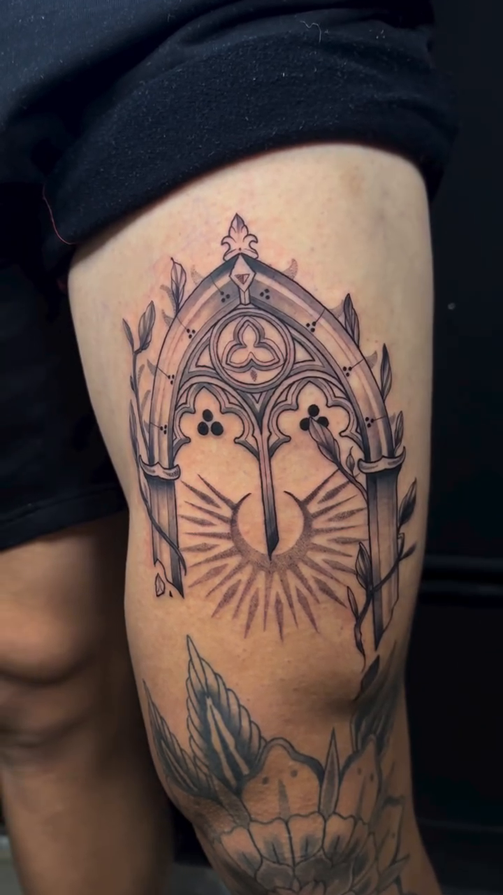 Tattoo by @inkbysilvereye — geometric, black_and_grey