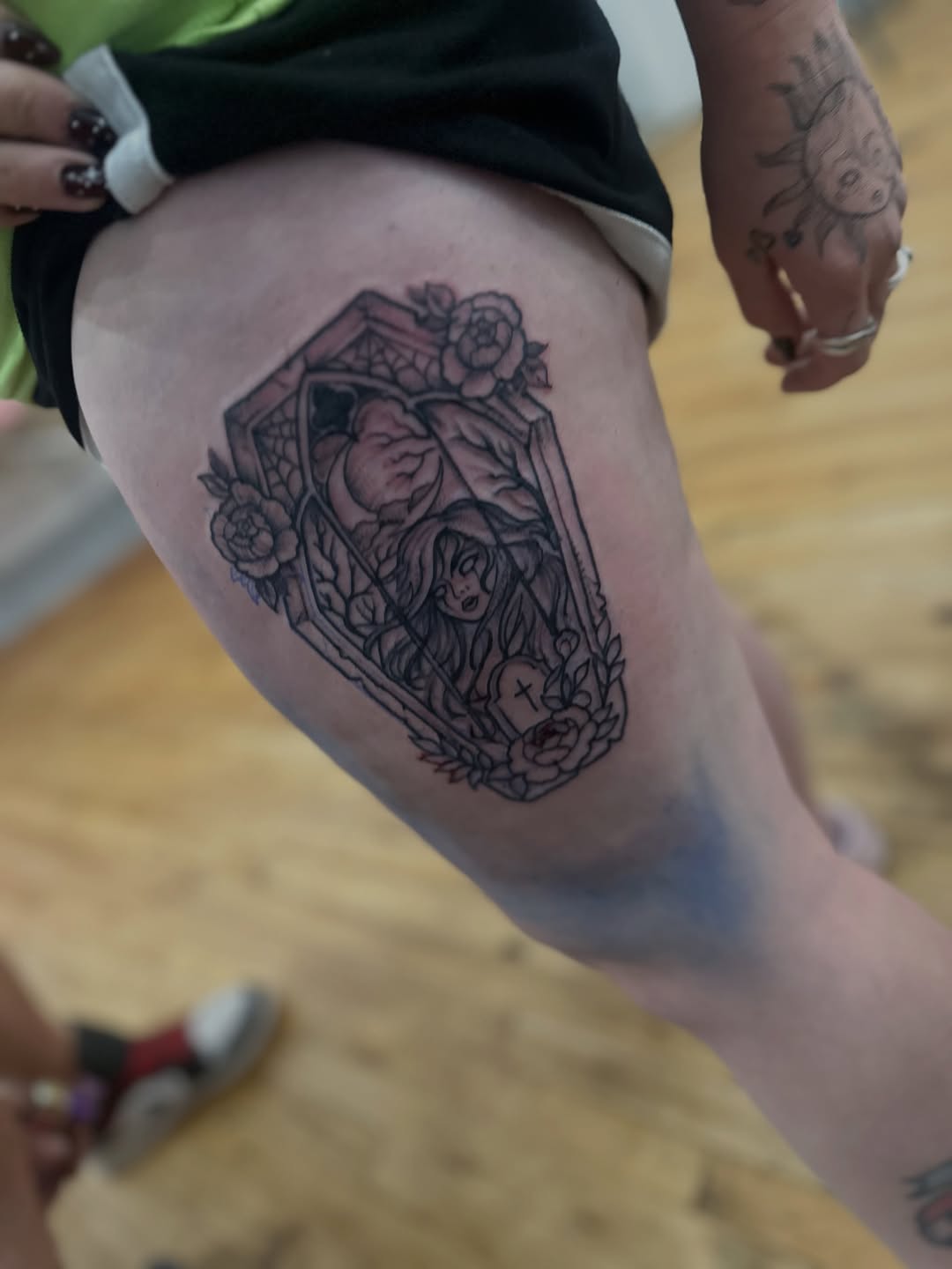 Tattoo by @highly_carver — black_and_grey, dark_realism