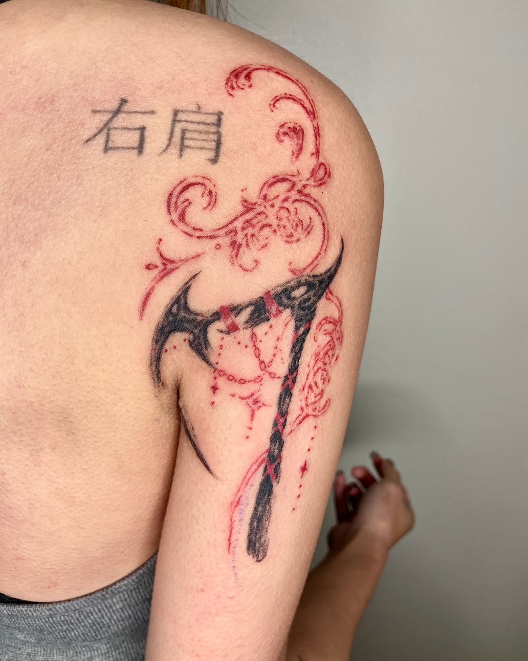 Tattoo by @friedraven_tattoo β blackwork, ornamental