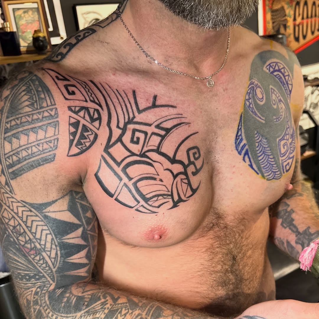 Tattoo by @mattbrookstattoo — tribal, blackwork