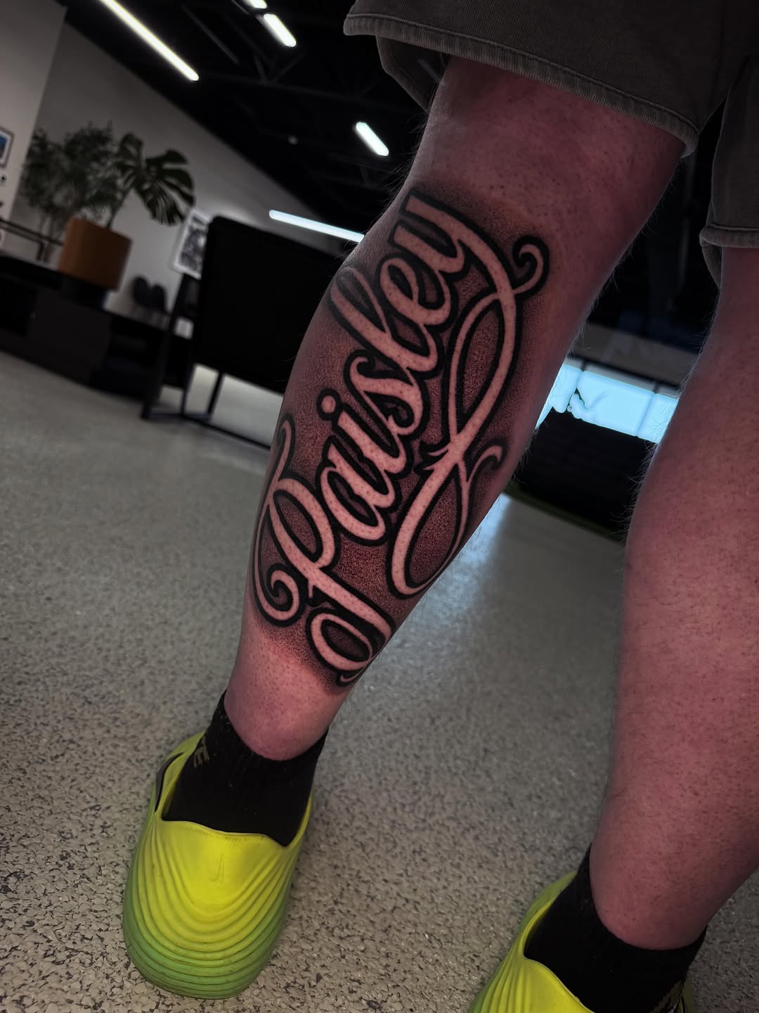 Tattoo by @dallasdiorio — lettering_script, black_and_grey