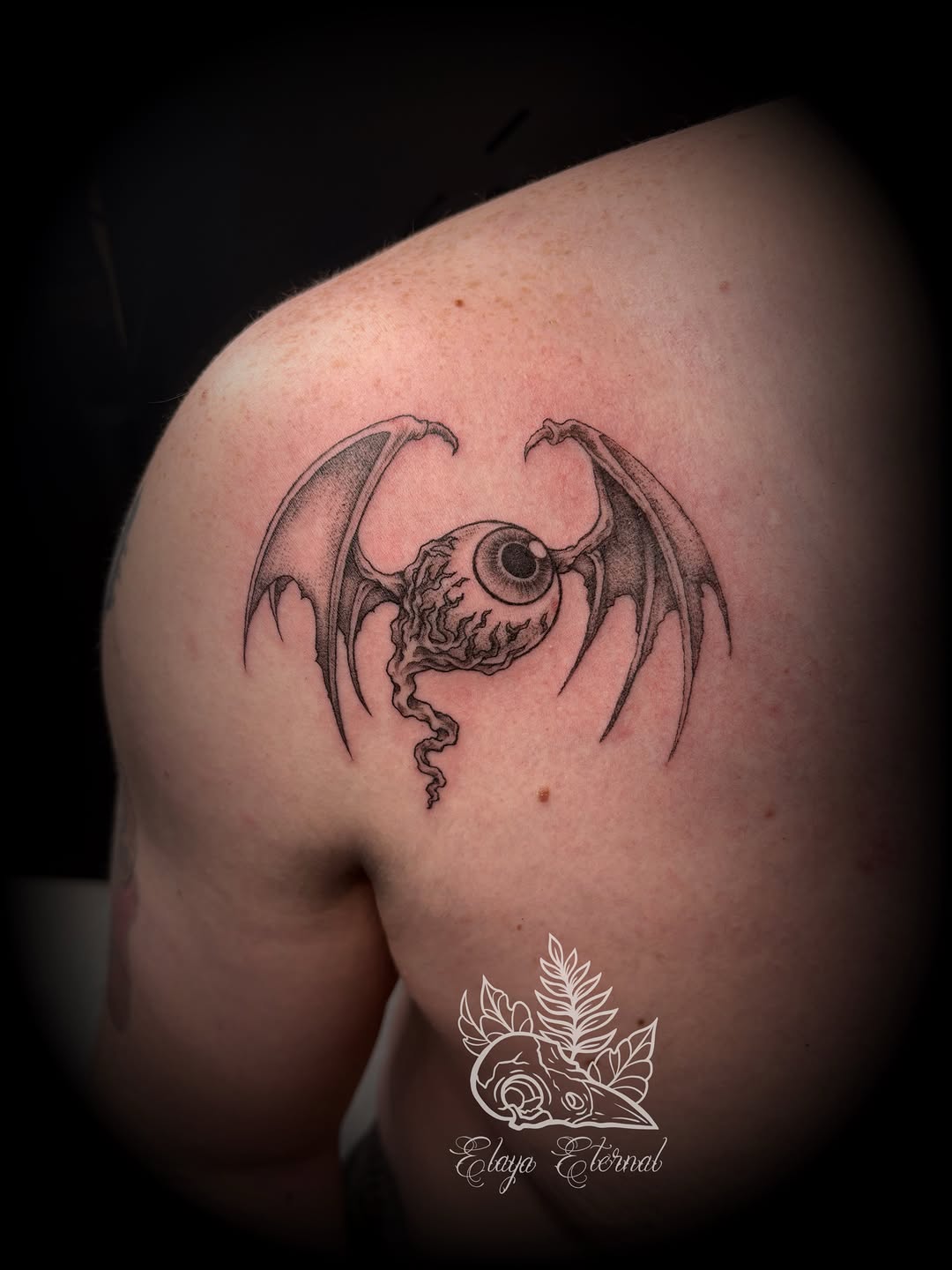 Tattoo by @elaya.tattoo.artistry β black_and_grey, dark_realism