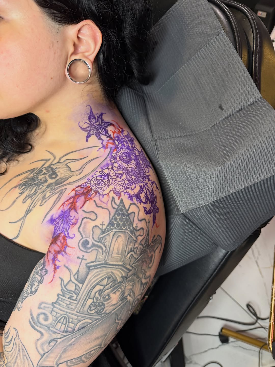 Tattoo by @tiptopartist — black_and_grey, ornamental