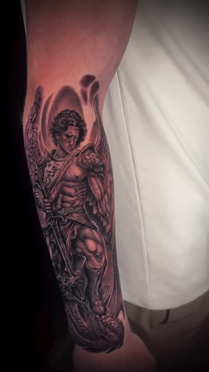 Tattoo by @romanstarkey_ — realism, black_and_grey