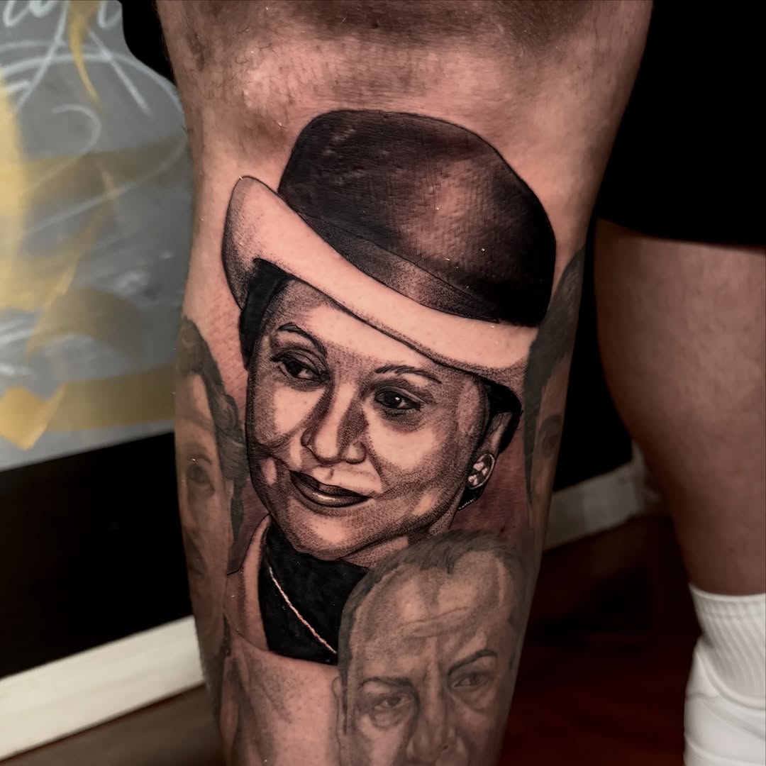 Tattoo by @tainotattoos โ realism, black_and_grey