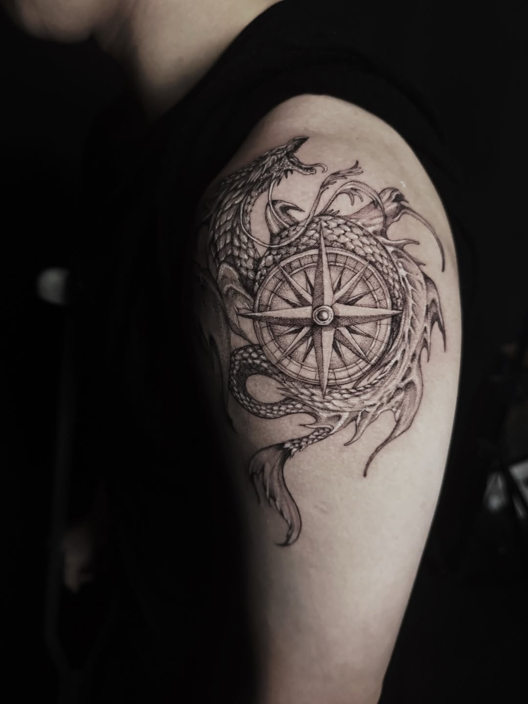 Tattoo by @shengguevaratattoos — black_and_grey, realism