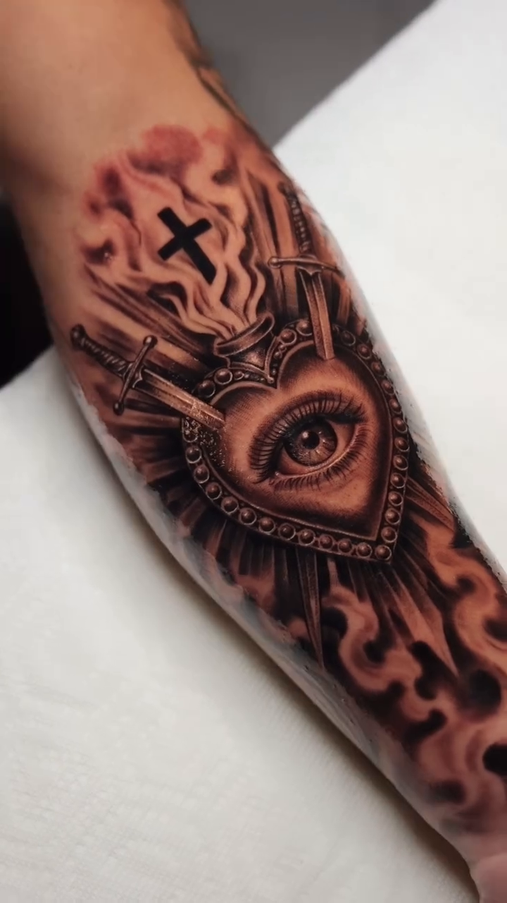 Tattoo by @tonytattooer — dark_realism, black_and_grey