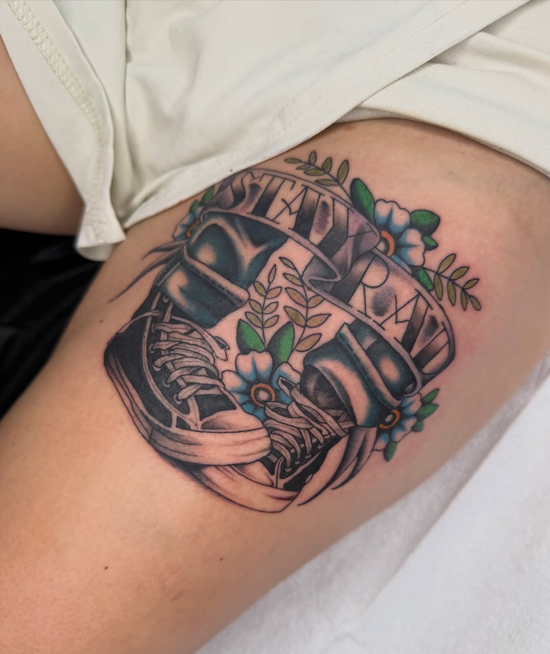 Tattoo by @joe_webbytattoos — realism, lettering_script