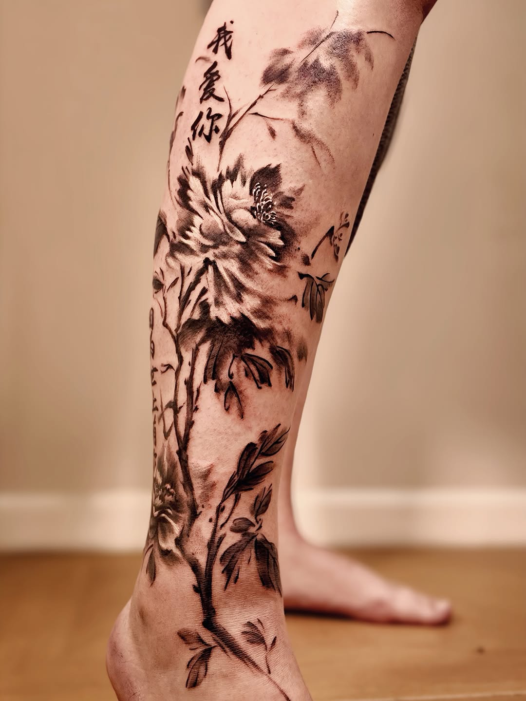 Tattoo by @junsinkmontreal โ black_and_grey, lettering_script