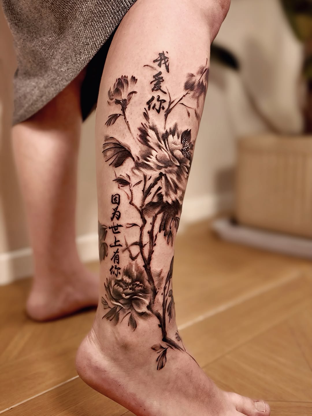 Tattoo by @junsinkmontreal โ black_and_grey, lettering_script