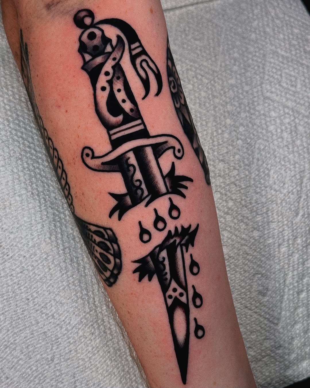 Tattoo by @seanmicheltattoo — american_traditional, black_and_grey