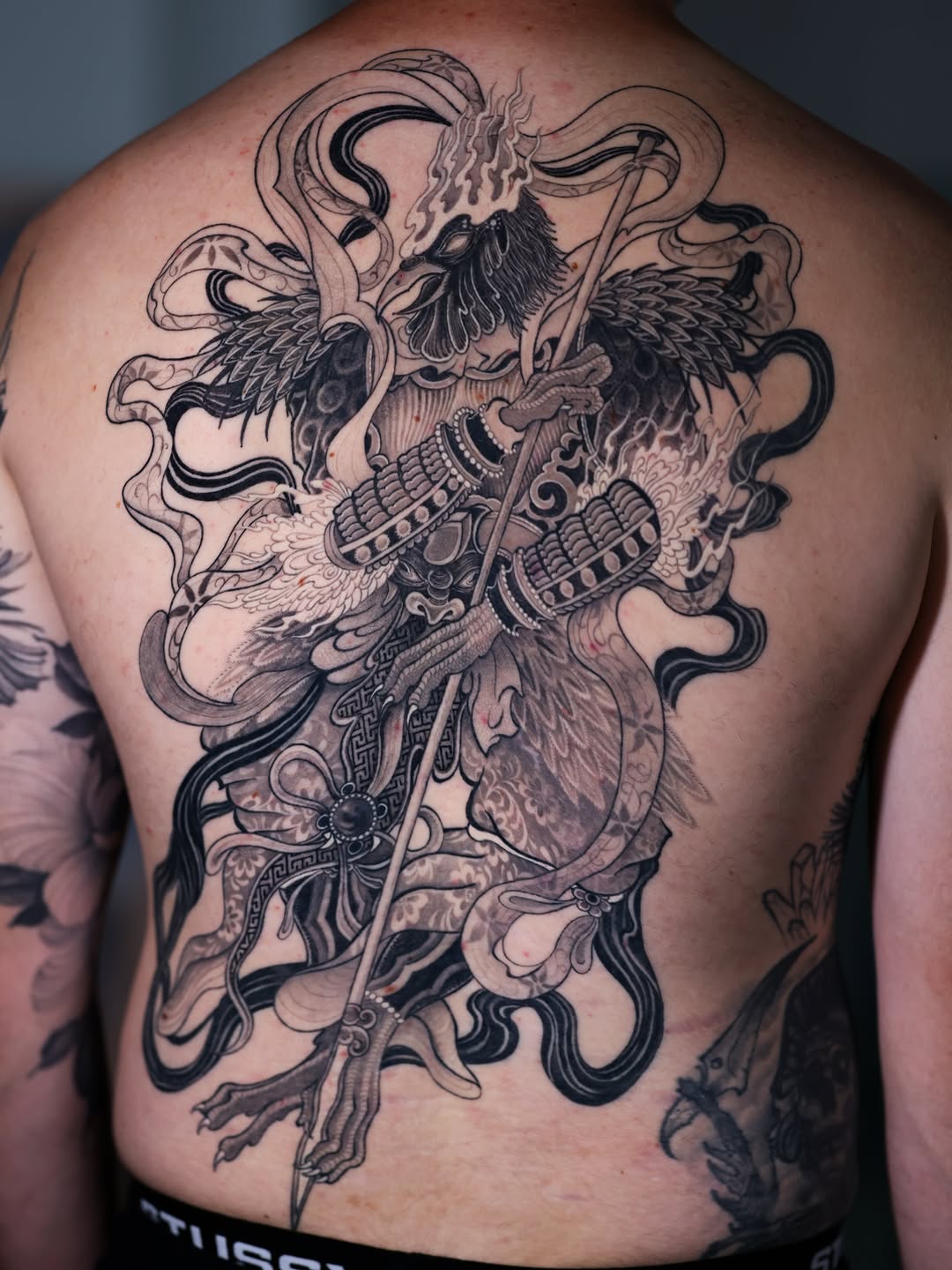 Tattoo by @swanissober — japanese_irezumi, black_and_grey