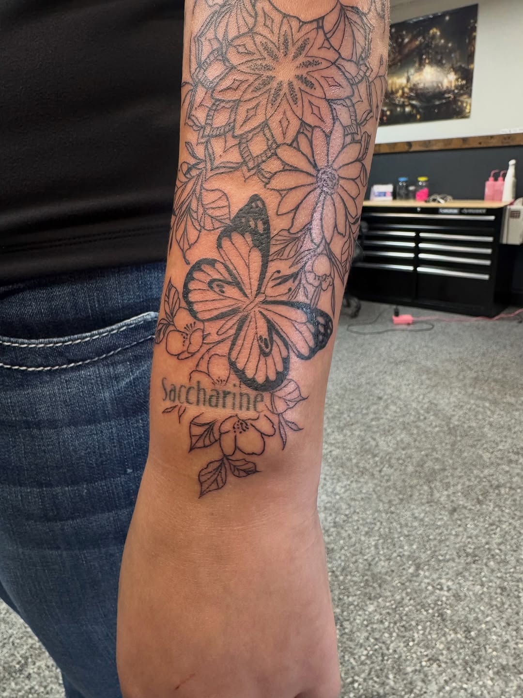Tattoo by @pushingpigment1117 — lettering_script, fine_line