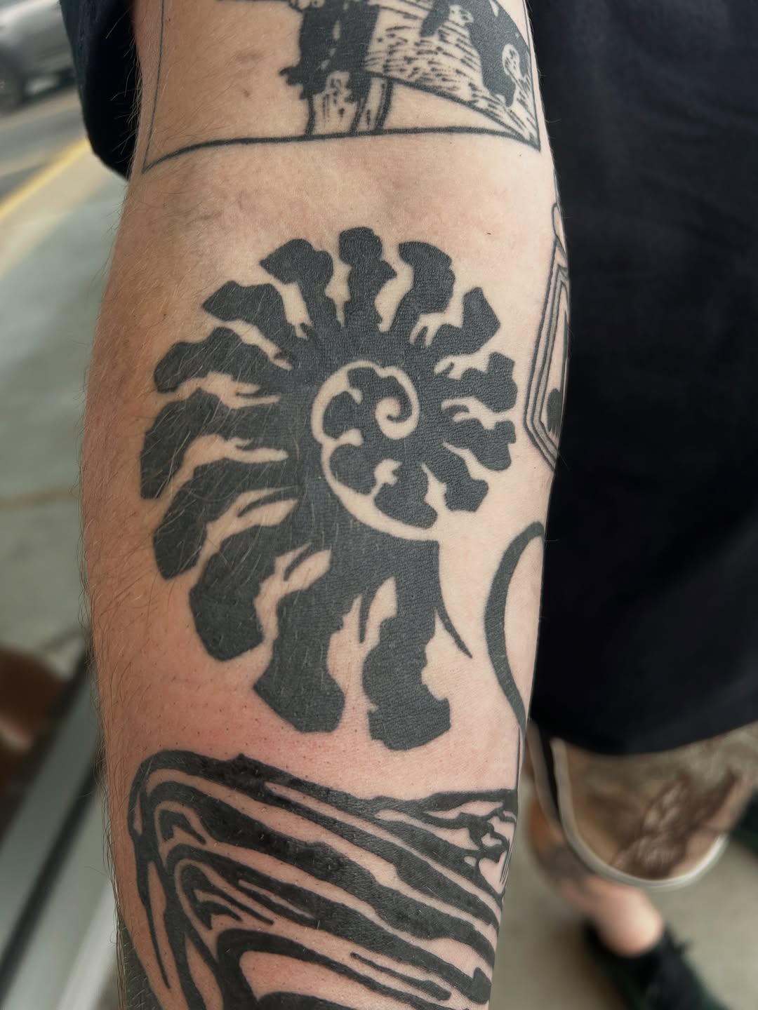 Tattoo by @dokkaebi_ink — blackwork
